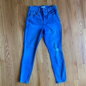 LIKE NEW! LOFT high rise skinny jeans with distressing. Curvy fit